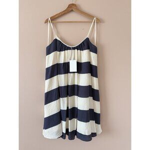 COS Gathered Strappy Striped Mini Flowy Babydoll Mini Dress Nautical NWT 14
